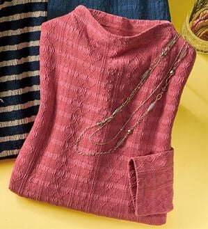 ルフラン（ルフラン）の「ジャカード柄プルオーバー（カットソー）」｜コーラル