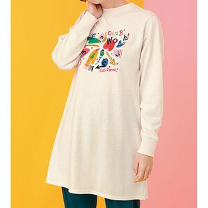 BELLUNA（ベルーナ）の「＜ＰＥＲＳＯＮ&rsquo;Ｓ　ＣＬＵＢ＞プリントロングＴシャツ（Tシャツ）」｜カラーポップ柄(オフ白)