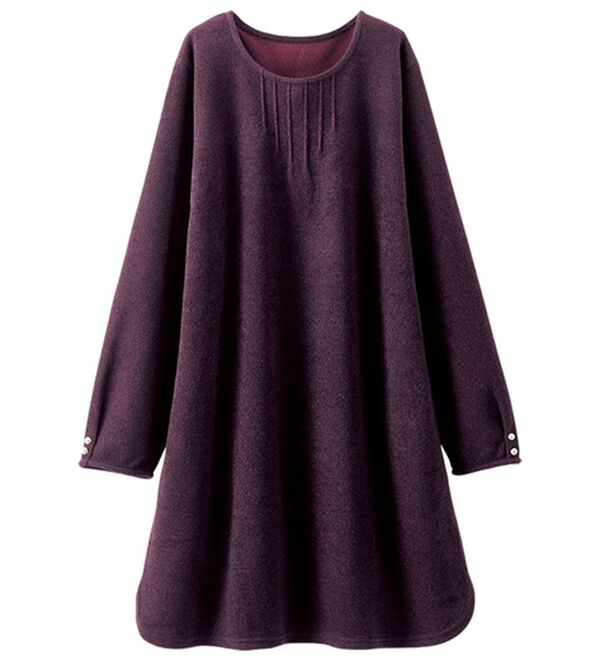 BELLUNA（ベルーナ）の「袖パールボタン付ツイード調ワンピース（チュニック）」｜詳細画像