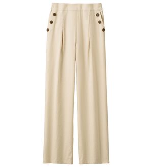 ルフラン（ルフラン）の「強撚スラブ釦デザインパンツ（フルレングスパンツ）」｜ベージュ