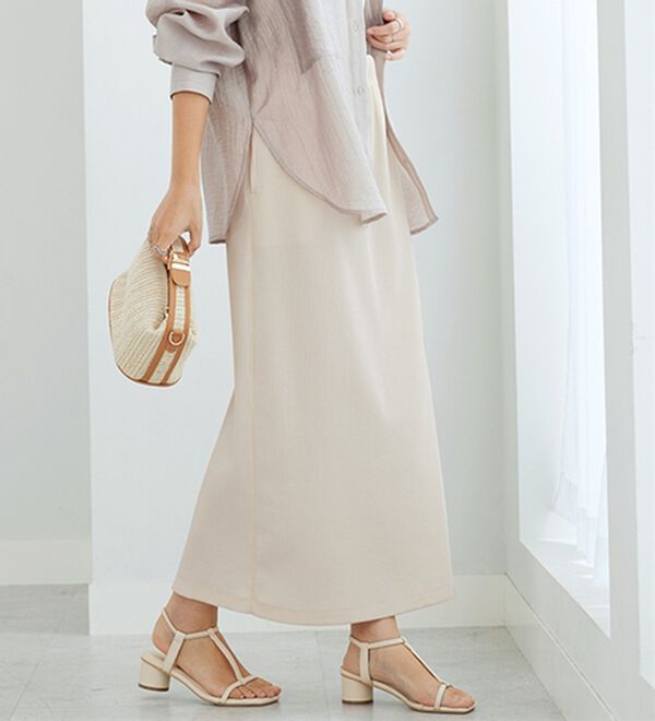 GeeRA（ジーラ）の「【着回し力◎】楽ちんすっきり見え！リブロングスカート（ロングスカート）」｜詳細画像