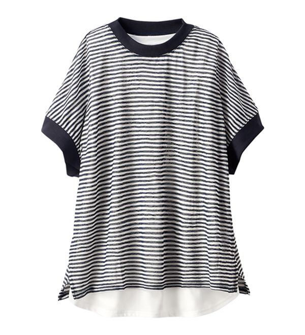 BELLUNA（ベルーナ）の「【２点セット】シアーボーダープルオーバーアンサンブル（アンサンブル）」｜詳細画像