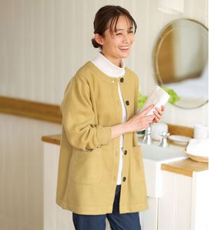 BELLUNA（ベルーナ）の「毎日着られる！快適フリースジャケット（セットアップ）」｜イエロー