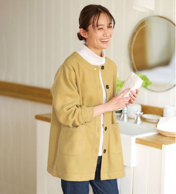 BELLUNA（ベルーナ）の「毎日着られる！快適フリースジャケット（セットアップ）」｜イエロー