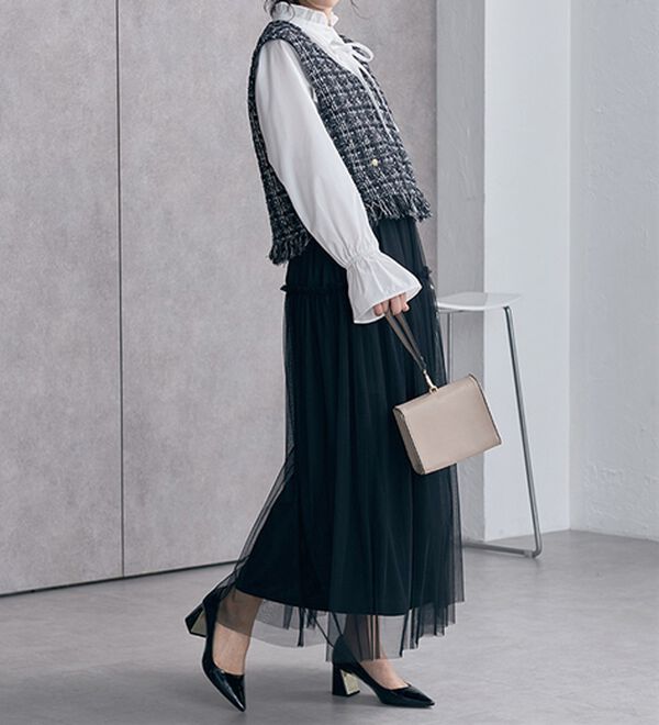 RANAN（ラナン）の「ツイードショートベスト（ベスト）」｜詳細画像