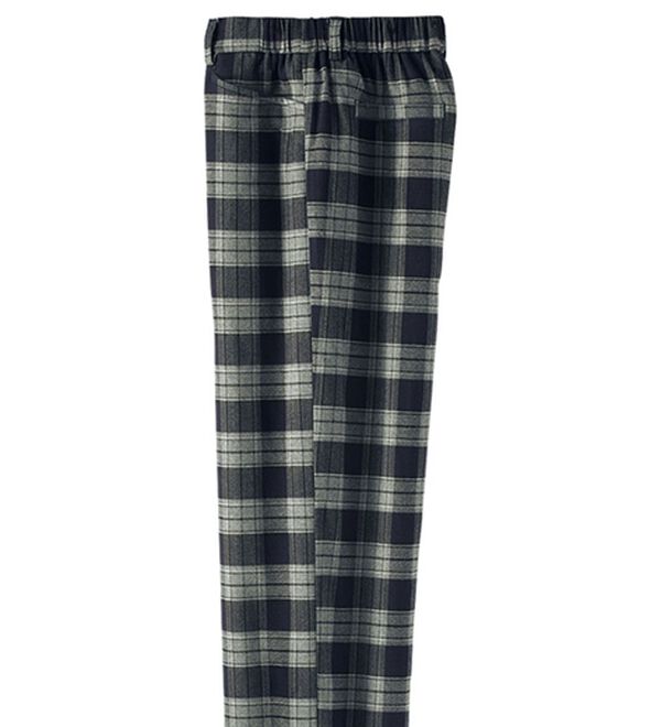 BELLUNA（ベルーナ）の「サイズ満載！柔らかセミワイドパンツ（ワイドパンツ・ガウチョ）」｜ネイビーチェック