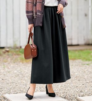 BELLUNA（ベルーナ）の「タックデザインスカーチョ（フルレングスパンツ）」｜黒