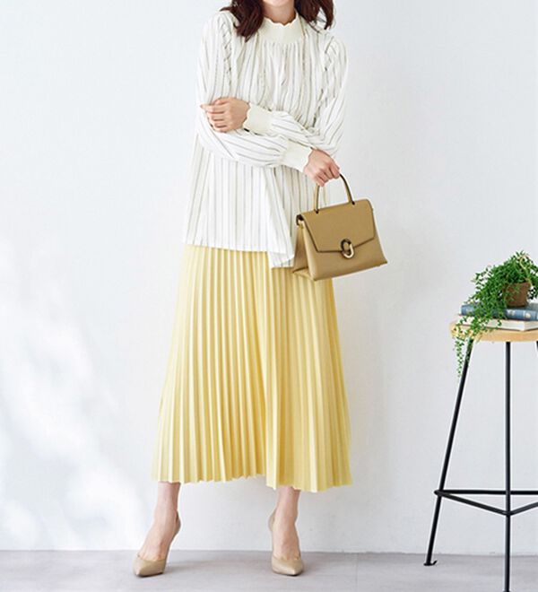 BELLUNA（ベルーナ）の「衿＆袖ニット使い美人顔ブラウス（ブラウス）」｜詳細画像