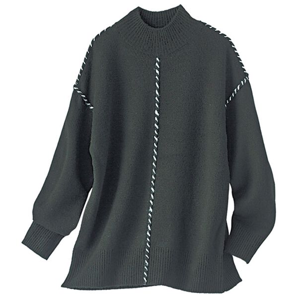 BELLUNA（ベルーナ）の「配色ステッチハイネックプルオーバー（ニット・セーター）」｜詳細画像