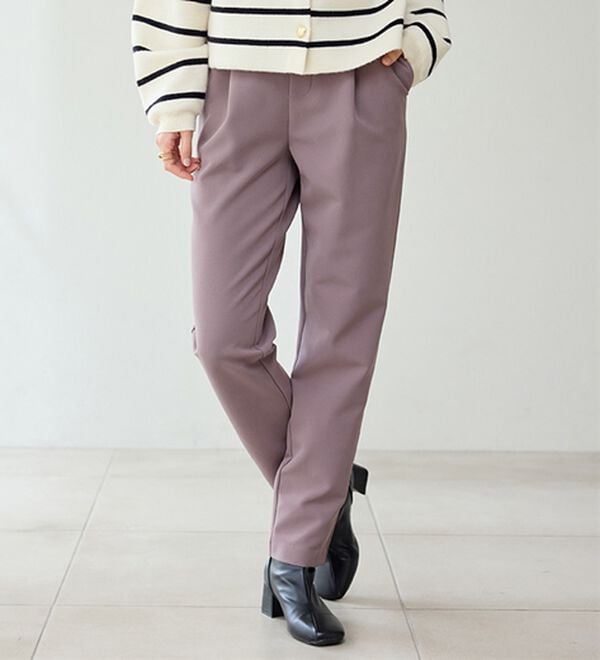 RANAN（ラナン）の「あったか！裏起毛美脚シルエットタックパンツ（フルレングスパンツ）」｜詳細画像