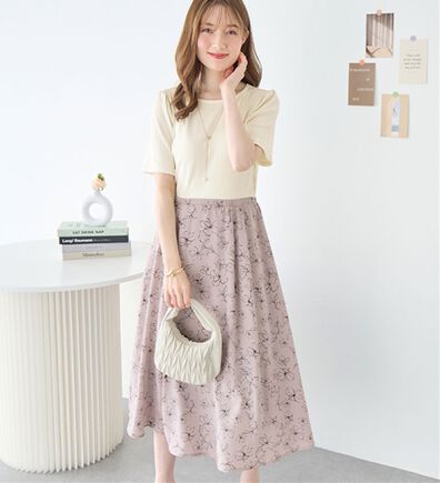 alotta（アロッタ）の「楽キレイ異素材ドッキングワンピース（ドッキングワンピース）」