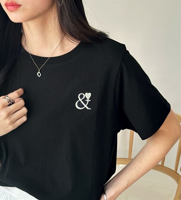 GeeRA（ジーラ）の「アンドハート刺しゅうＴシャツ（Tシャツ）」｜詳細画像