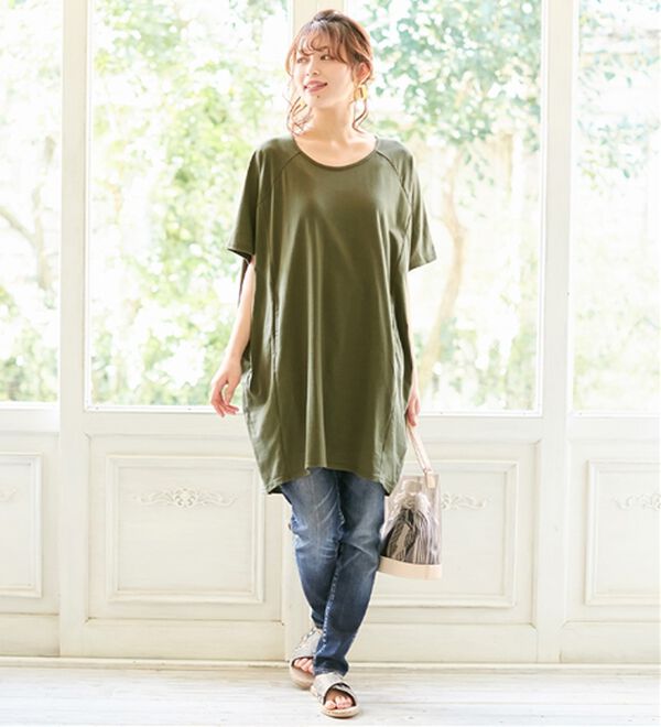 Viola e Viola（ヴィオラ エ ヴィオラ）の「【５つの機能付】ゆるコクーンチュニック（チュニック）」｜詳細画像