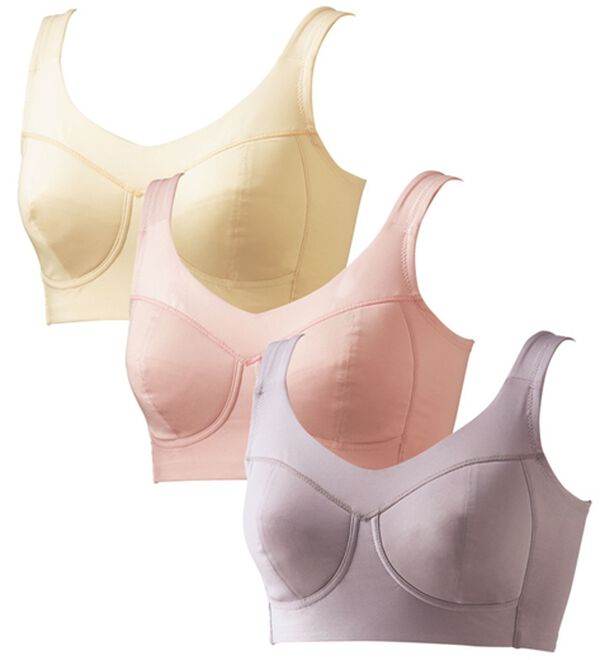 LAVIENNE（ラヴィエンヌ）の「グラマーさんのグッと細見えノンワイヤーブラ（ブラジャー）」｜3色組