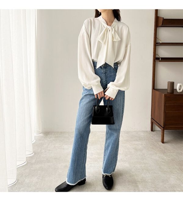 GeeRA（ジーラ）の「前後２ｗａｙボウタイブラウス（ブラウス）」｜詳細画像