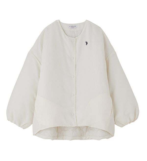 GeeRA（ジーラ）の「【U.S. POLO ASSN.】 ノーカラー中わたブルゾン（ハーフコート）」｜詳細画像