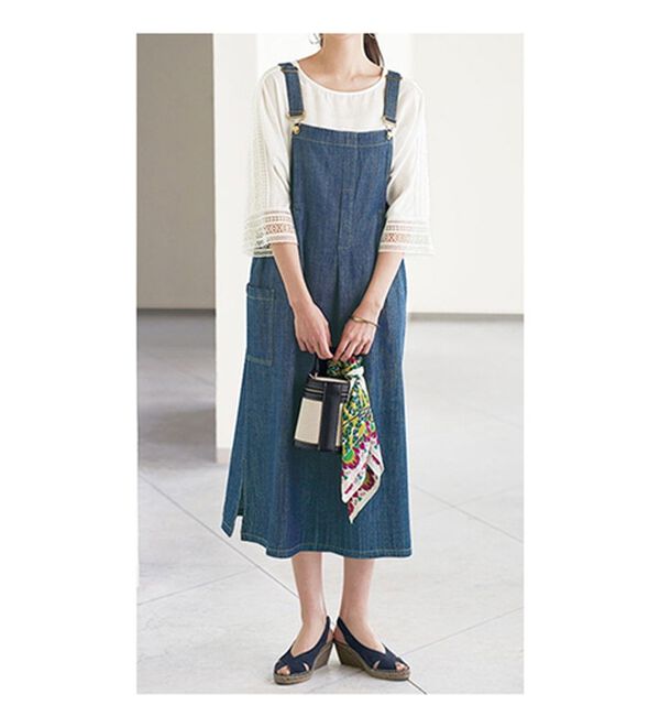 BELLUNA（ベルーナ）の「大人のデニム素材サロペット（ジャンパースカート）」｜詳細画像