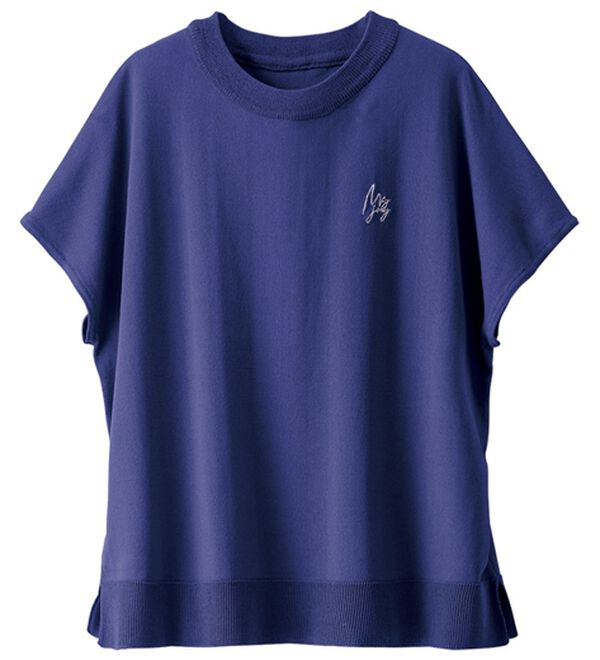 BELLUNA（ベルーナ）の「【快適Ｌａｂ．】シャリ冷！洗える多機能フレンチ袖ニットＴシャツ（ニット・セーター）」｜詳細画像