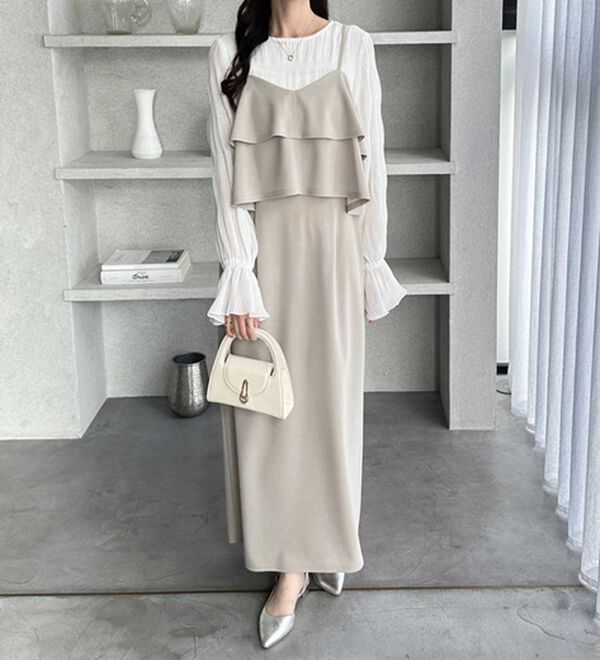 GeeRA（ジーラ）の「フリルキャミワンピース（カットソーワンピース）」｜詳細画像