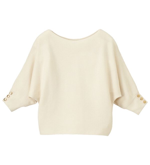 GeeRA（ジーラ）の「袖ボタン付ドルマンニットトップス（ニット・セーター）」｜詳細画像