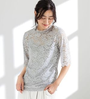 LAVIENNE（ラヴィエンヌ）の「着こなし美人レースインナー５分袖（肌着・インナーウェア）」｜詳細画像