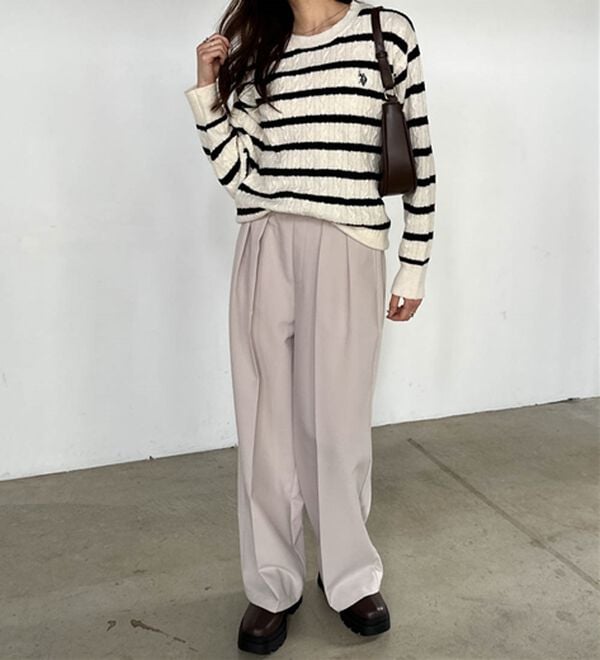 RANAN（ラナン）の「＜U.S.POLO ASSN.ユーエスポロアッスン＞ ワンポイントケーブルニット（ニット・セーター）」｜詳細画像