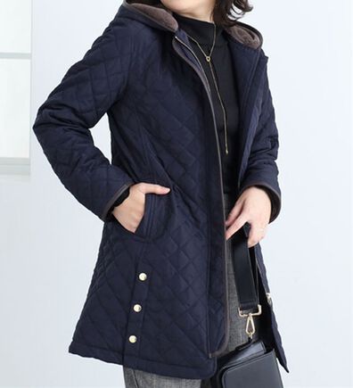「パイピング使いキルトデザインロングコート（その他ジャケット）」