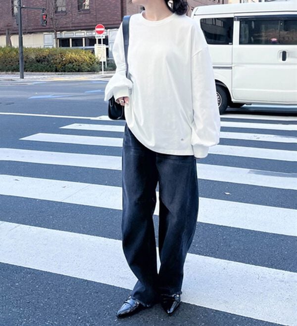 RANAN（ラナン）の「多機能ベーシックオーバーサイズ長袖Tシャツ（Tシャツ）」｜詳細画像