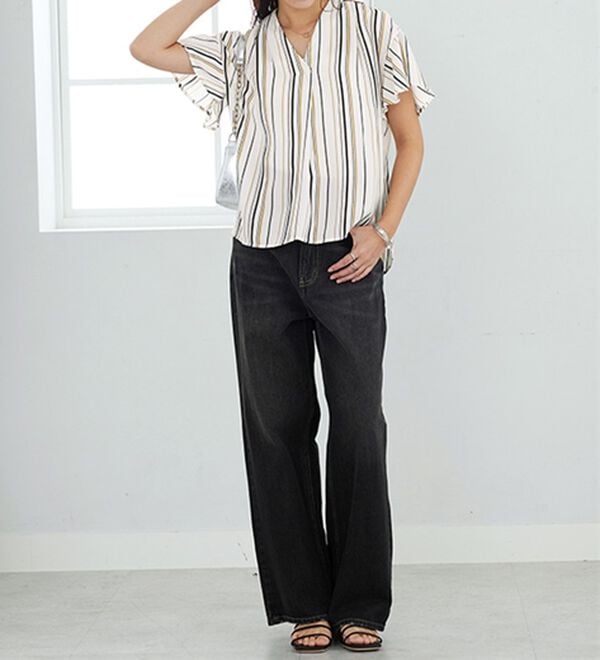 GeeRA（ジーラ）の「サラサラ涼しい！着やせも叶うフレアー袖ブラウス（ブラウス）」｜詳細画像