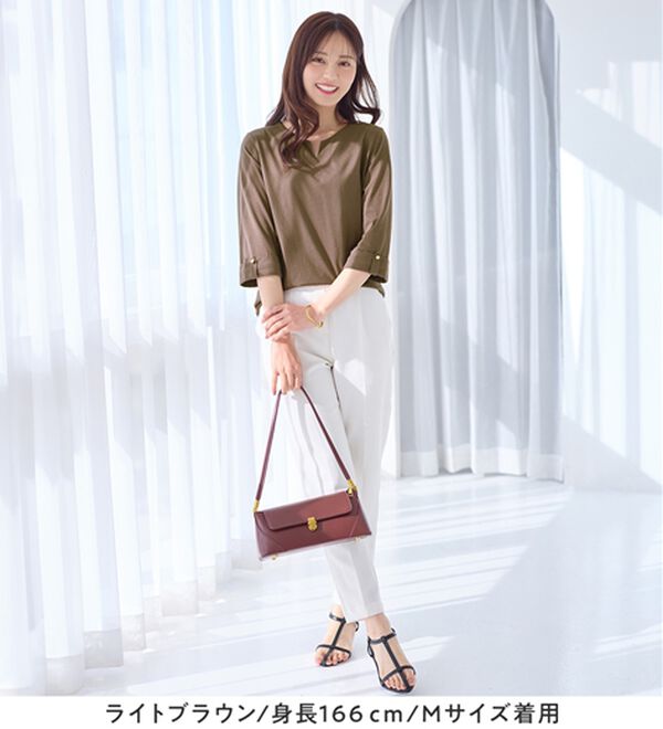 alotta（アロッタ）の「７分袖金ボタンデザイントップス（カットソー）」｜詳細画像