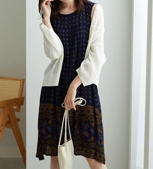 BELLUNA（ベルーナ）の「楊柳素材ノースリーブワンピース（その他ワンピース）」｜詳細画像