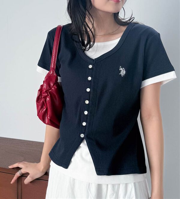 RANAN（ラナン）の「＜U.S.POLO ASSN.＞バイカラーレイヤード風カットソーTシャツ（カットソー）」｜詳細画像