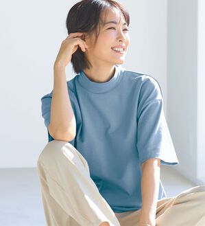 BELLUNA（ベルーナ）の「≪ＨｕｇＲｅａｍコットンＣｏｏｌ≫ひんやりハイネックプルオーバー（カットソー）」｜ブルー