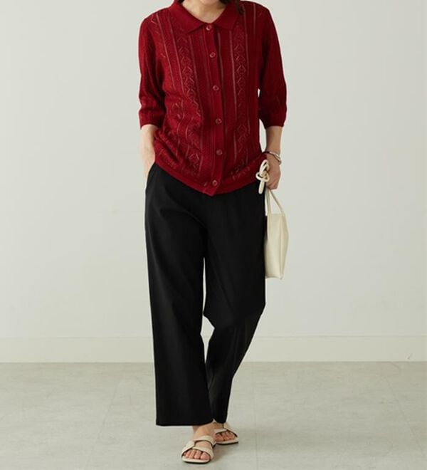 BELLUNA（ベルーナ）の「のびのびストレッチ美脚ストレートパンツ（ワイドパンツ・ガウチョ）」｜詳細画像