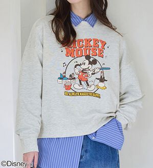 BELLUNA（ベルーナ）の「＜Ｄｉｓｎｅｙ＞【ミッキー】プリント裏毛ゆったりトレーナー（トレーナー・スウェット）」｜詳細画像