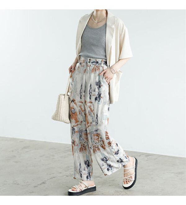 GeeRA（ジーラ）の「プリントリラックスワイドパンツ（フルレングスパンツ）」｜詳細画像