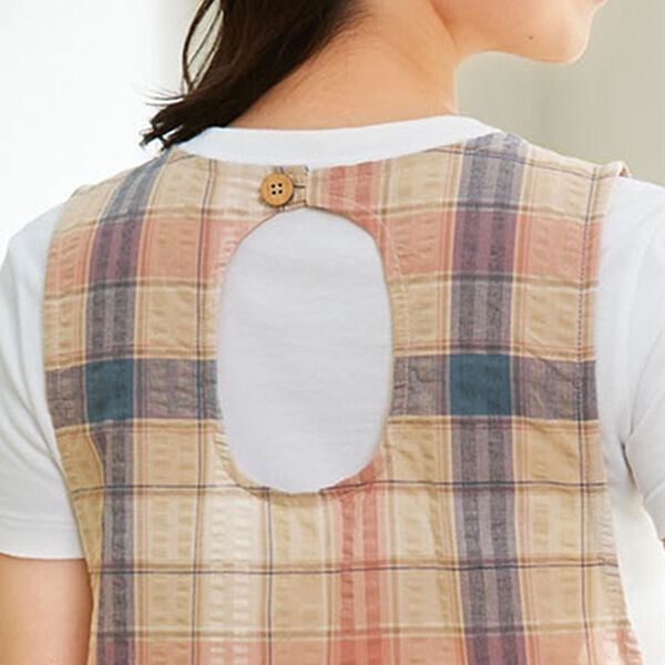 LAVIENNE（ラヴィエンヌ）の「【３色組】サッカー素材の涼やかチェックエプロン（エプロン）」｜詳細画像