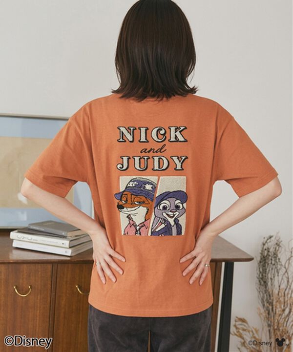 「＜Ｄｉｓｎｅｙ＞【ズートピア・ニック＆ジュディ】サガラ刺しゅうＴシャツ（Tシャツ）」｜詳細画像