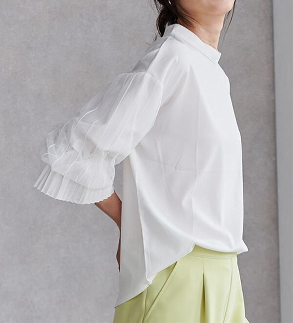 RANAN（ラナン）の「ボリュームフリル袖シアーブラウス（ブラウス）」｜詳細画像
