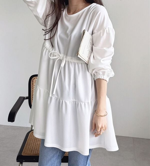 GeeRA（ジーラ）の「前後２ＷＡＹボリュームティアードブラウス（チュニック）」｜詳細画像