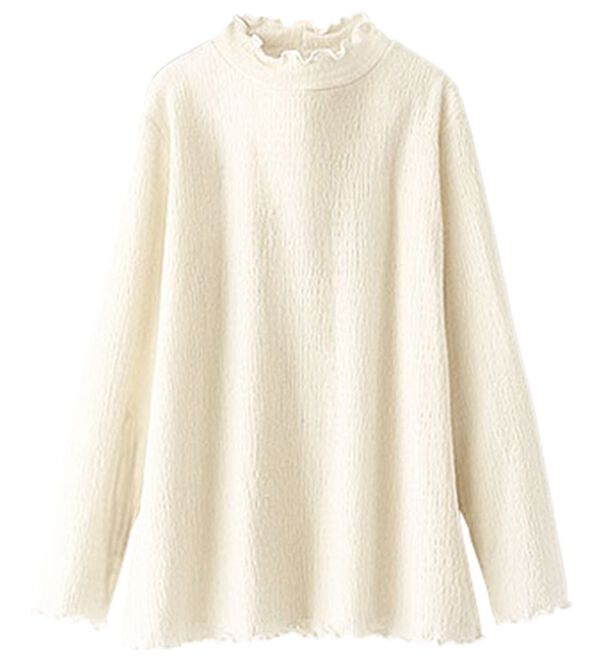 BELLUNA（ベルーナ）の「ジャカード素材メローデザインプルオーバー（カットソー）」｜オフ白