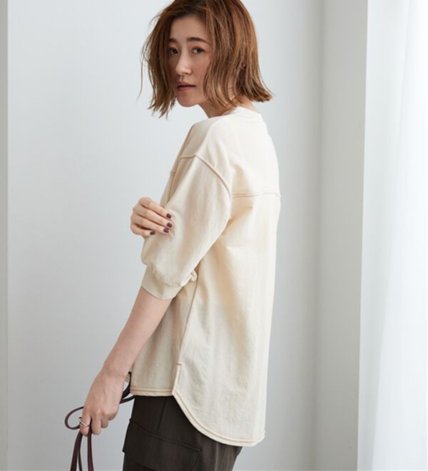 BELLUNA（ベルーナ）の「配色ステッチデザインプルオーバー（カットソー）」｜詳細画像