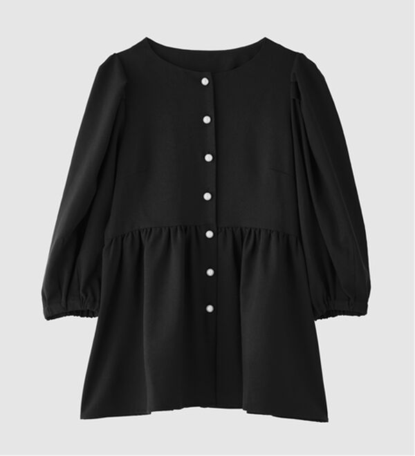 RANAN 新定番スーツシリーズ】洗える！パールボタンペプラム