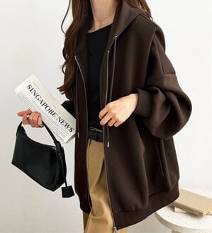 GeeRA（ジーラ）の「ダンボールダブルジップビッグパーカー（パーカー）」｜ブラウン