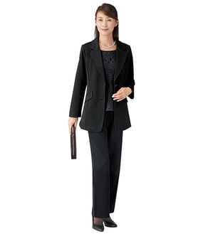 「【３点セット】ストレッチフォーマル３点セット（ブラックフォーマル（喪服・礼服））」｜3点セット