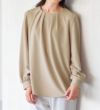 BELLUNA（ベルーナ）の「衿元タックデザインブラウス（ブラウス）」