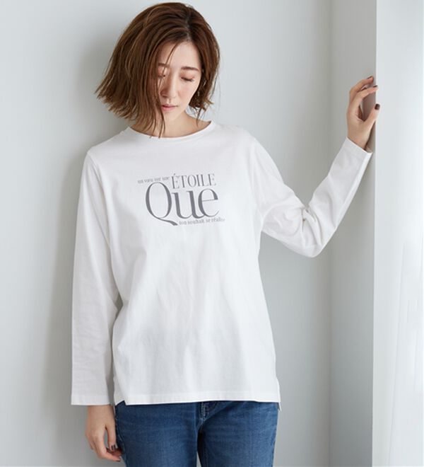 BELLUNA（ベルーナ）の「【着回しのミカタ！】綿100％大人顔サマ見えプリントロンT（カットソー）」｜詳細画像