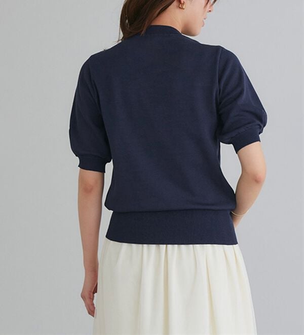 Pierrot（ピエロ）の「リネンタッチボウタイポケットニット（ニット・セーター）」｜詳細画像