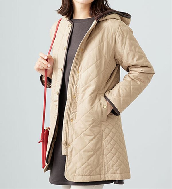 BELLUNA（ベルーナ）の「パイピング使いキルトデザインコート（ロングコート）」｜詳細画像