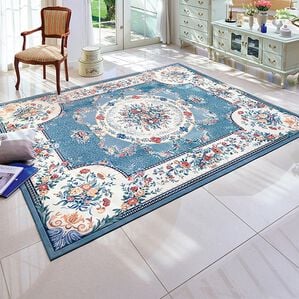 「厚みが選べる高級柄プリントはっ水カーペット（カーペット）」｜ブーケブルー